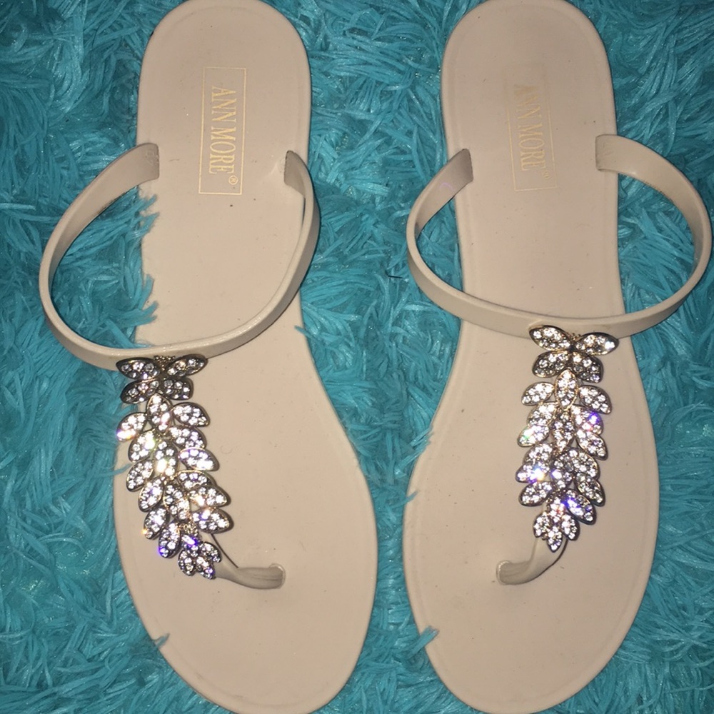 Pink crystal sandals
